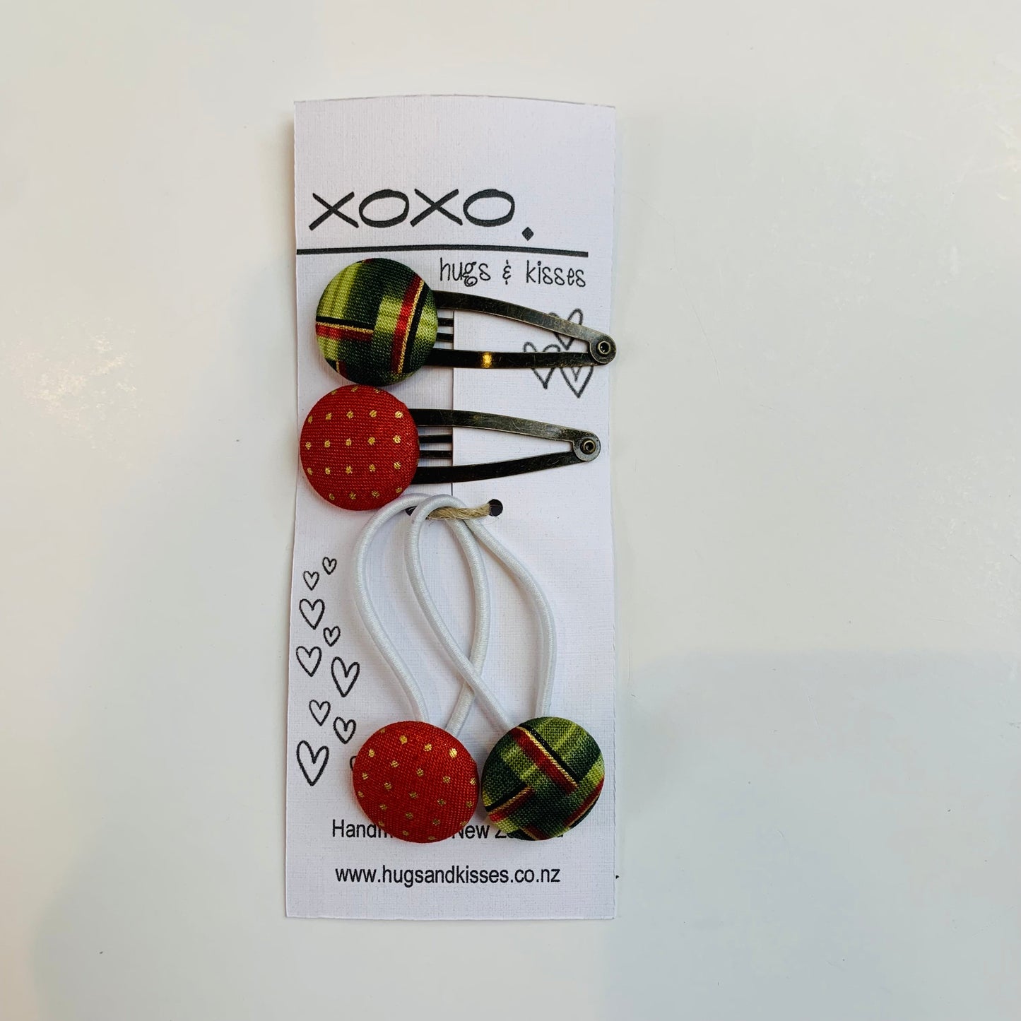 Button Hair Ties + Clips