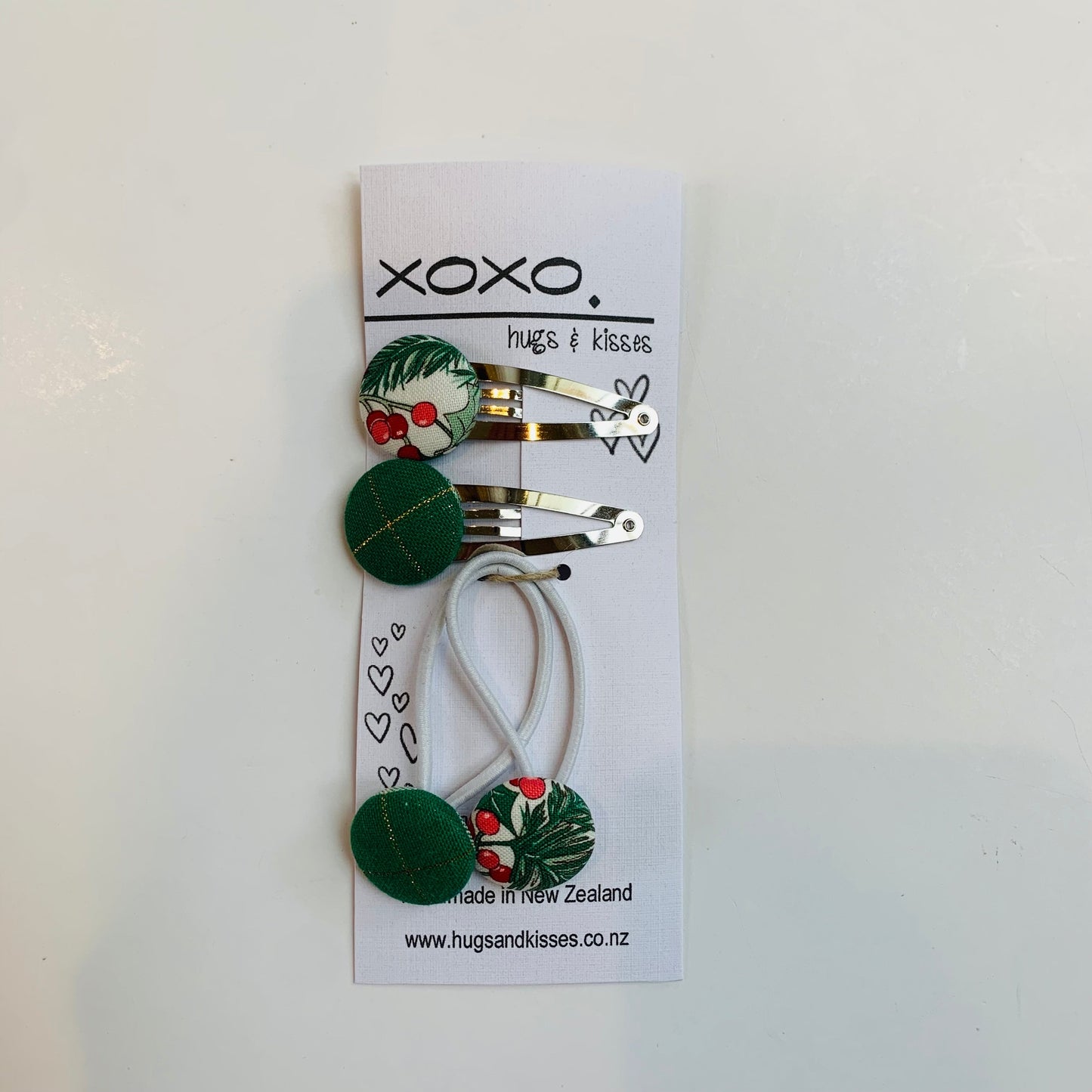 Button Hair Ties + Clips