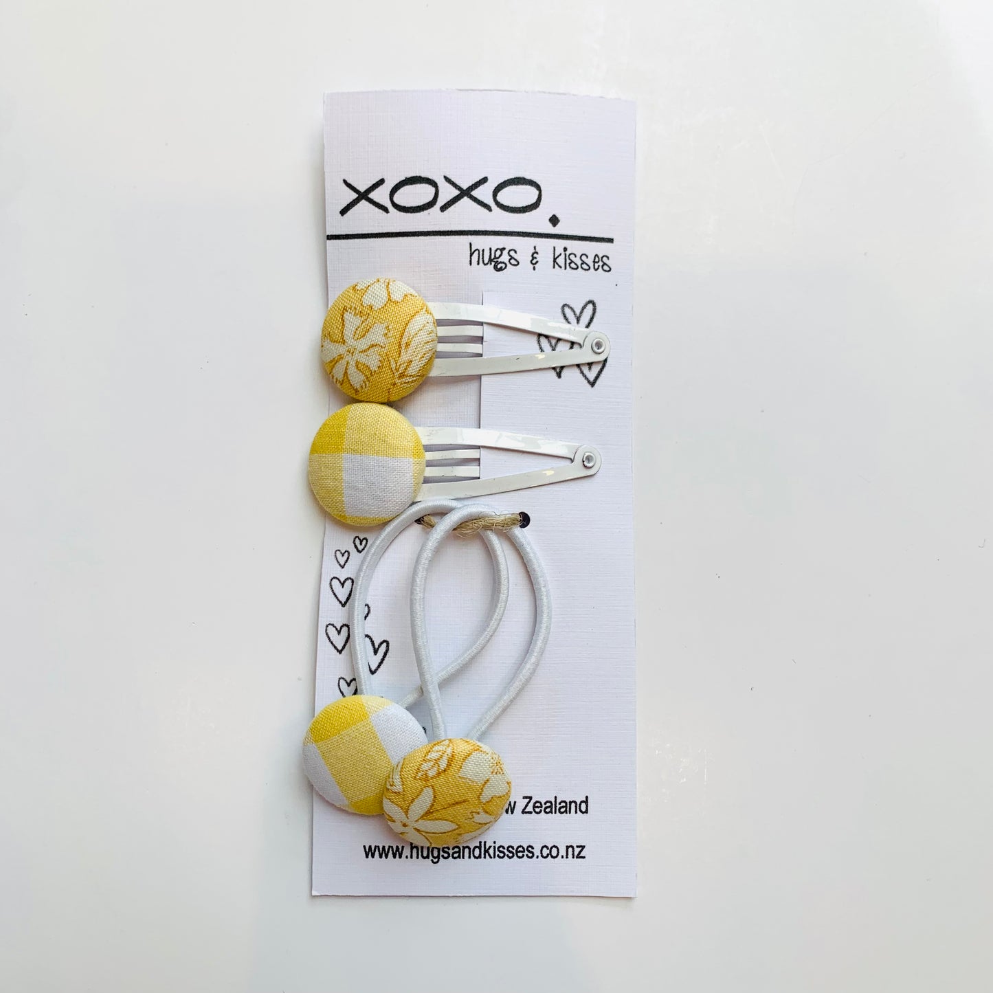 Button Hair Ties + Clips