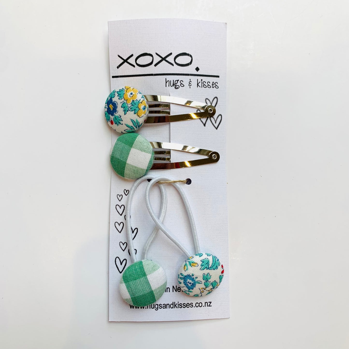 Button Hair Ties + Clips